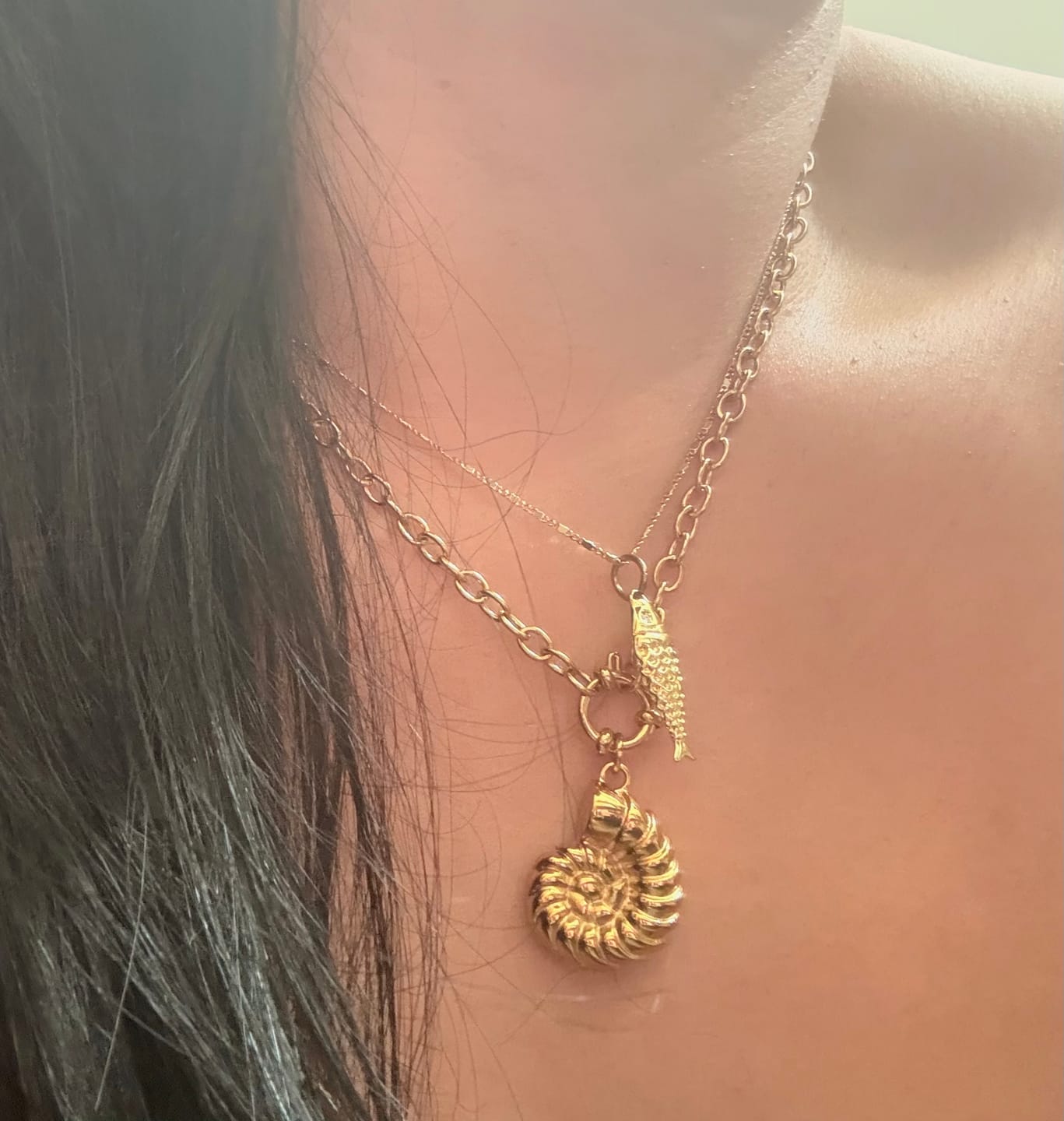 Customer photo review of Siren Shell Necklace