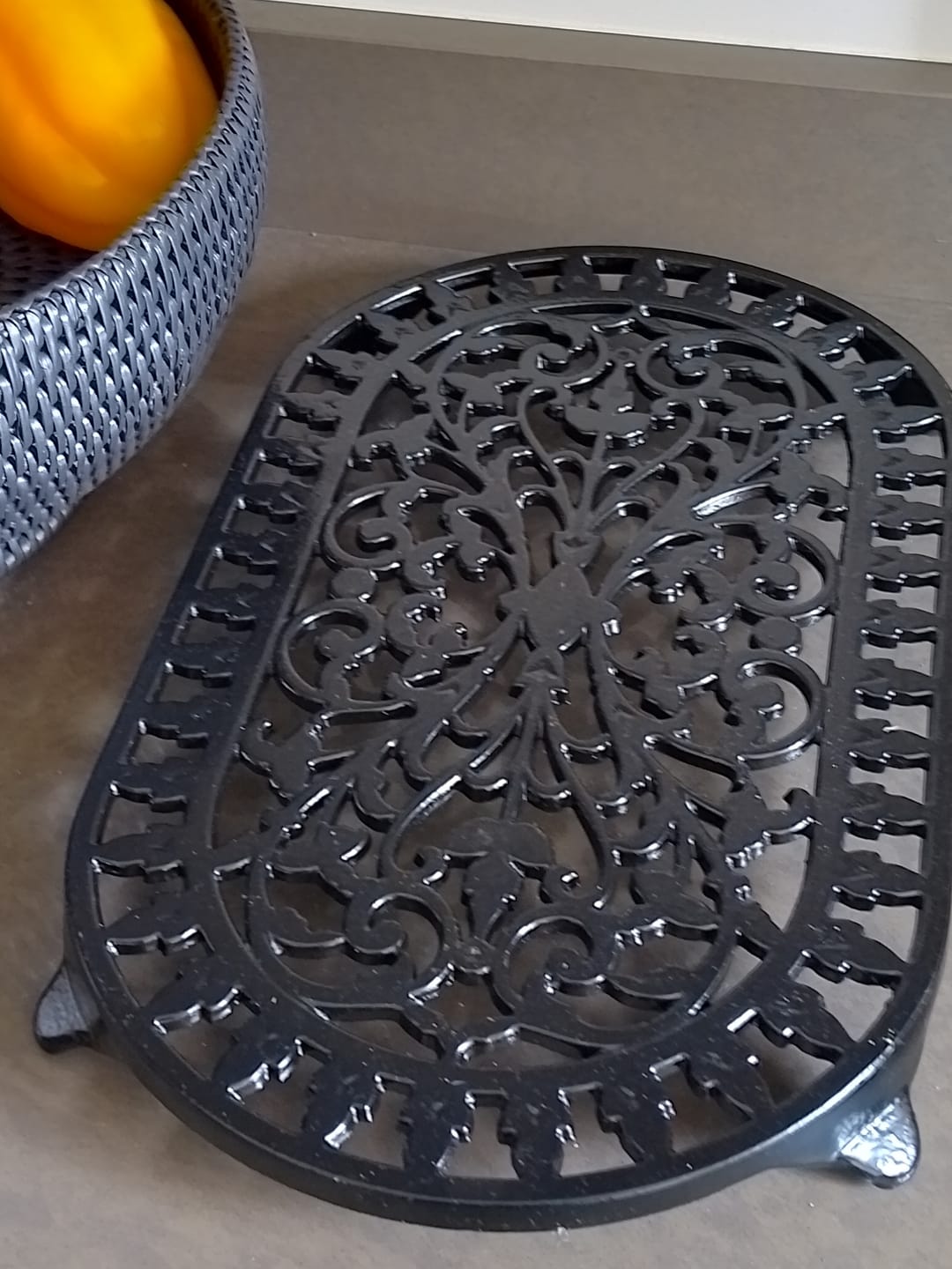 Customer photo review of Traditional Double Trivet · Black ·