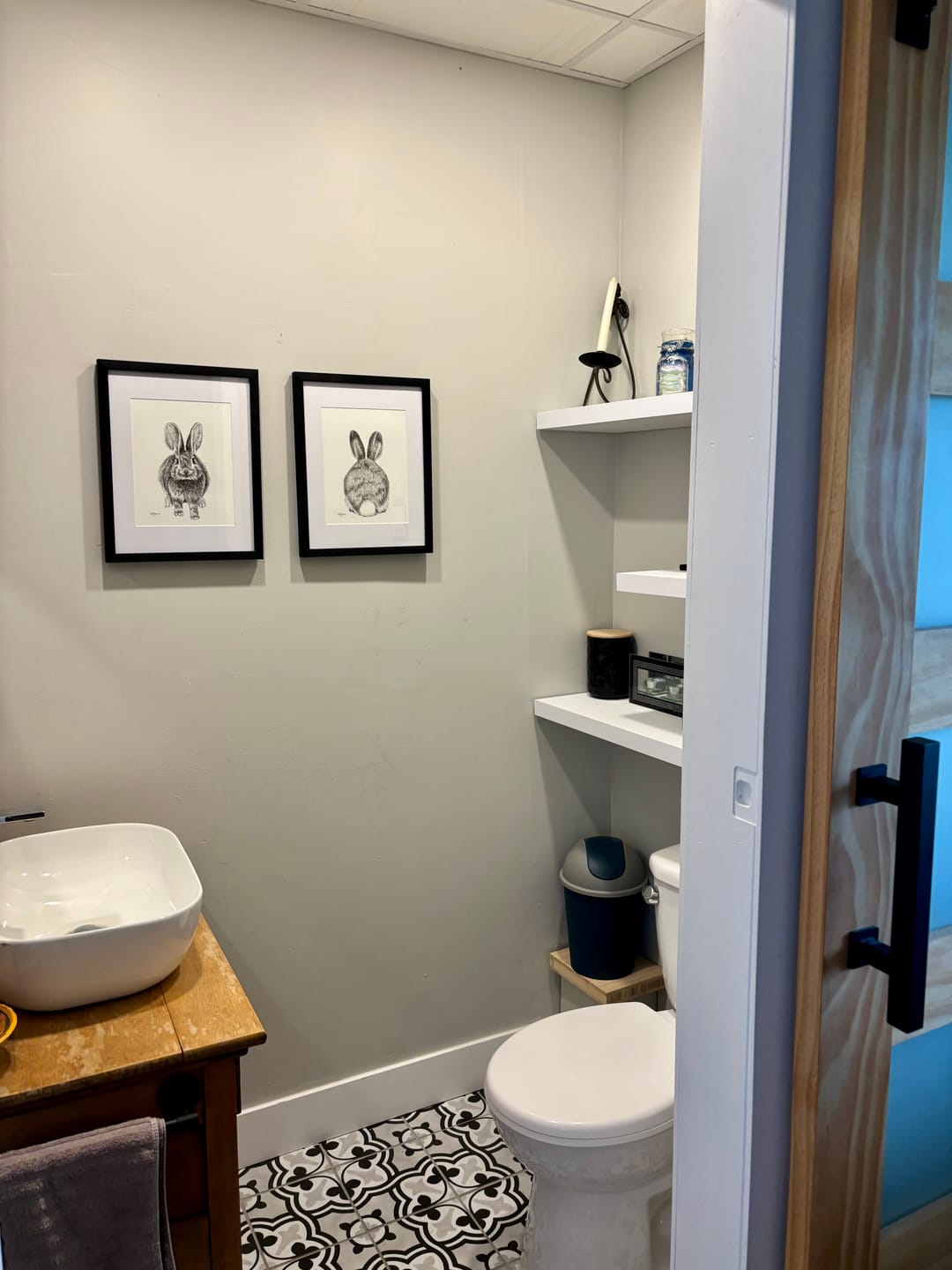 Customer photo review of Baby Bunny Duo , Front & Back Black and White Nursery Art Prints