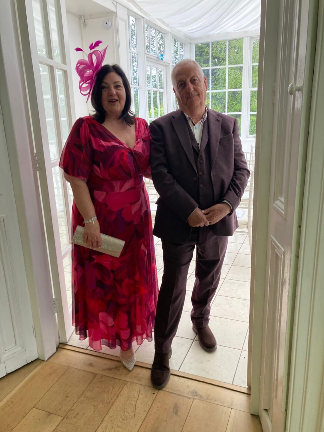 Customer photo review of Isabelle Cerise Purple Float Sleeve Maxi Dress