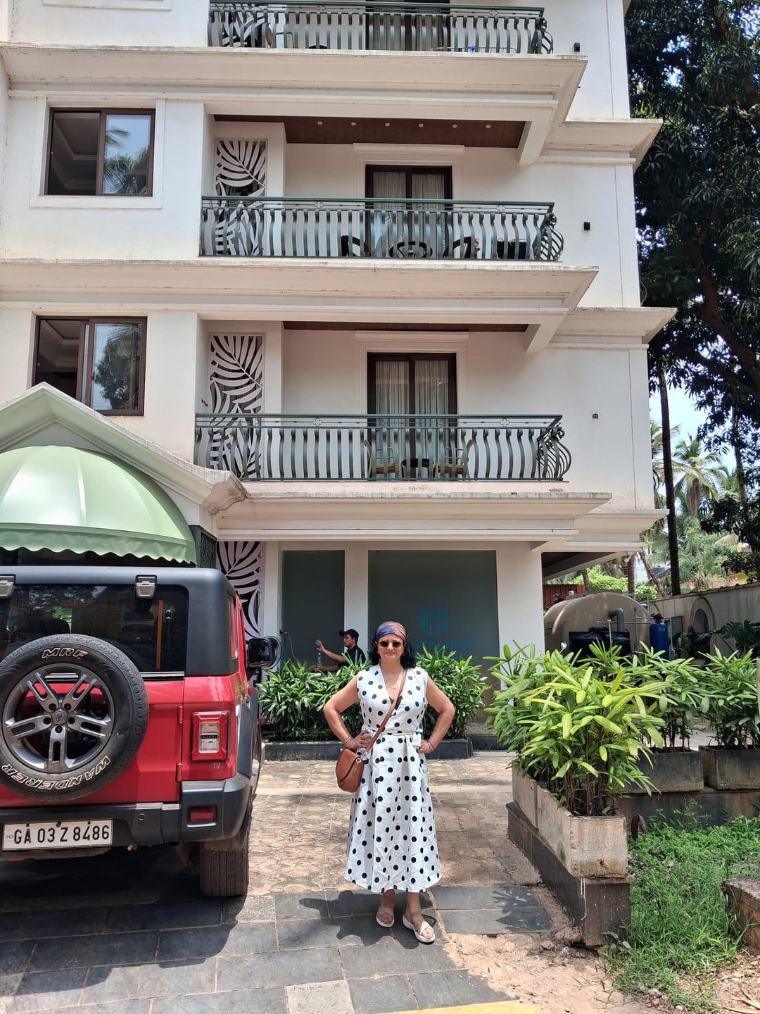 Customer photo review of Retro Polka Midi Dress With Belt