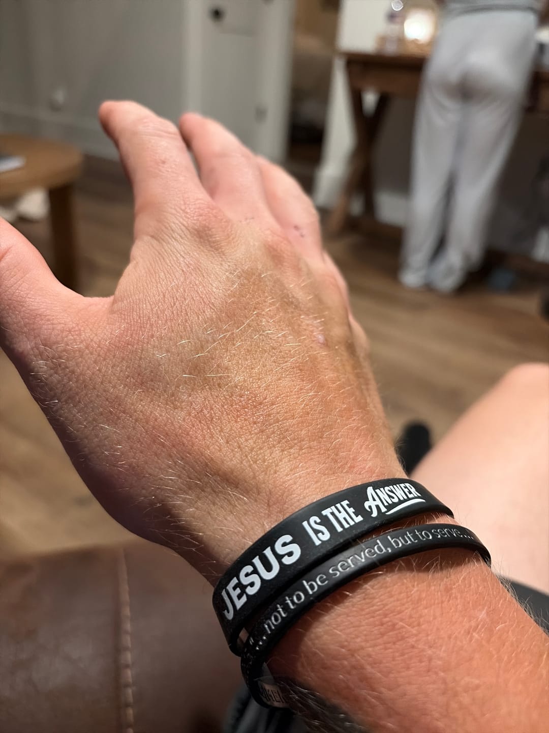 Customer photo review of Jesus Is The Answer Wristband