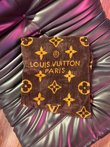 Customer photo review of CUSTOM LV BEACH TOWEL
