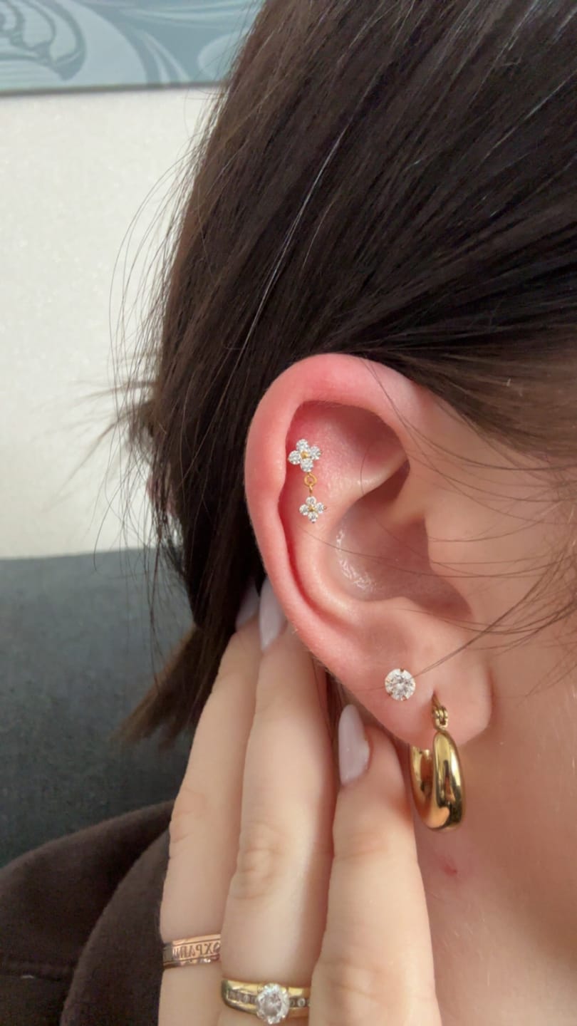 Customer photo review of Double Four Piercing | Titan
