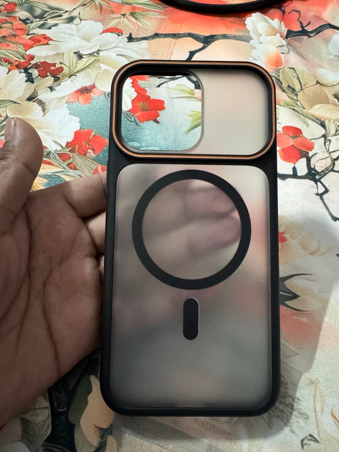 Customer photo review of LuxuryKase Frosted Clear Mag-Safe Case | Translucent Matte Back | Soft TPU Bumper + Hard PC Back | Raised Camera Protection | Wireless Charging Compatible For iPhone & Samsung Series