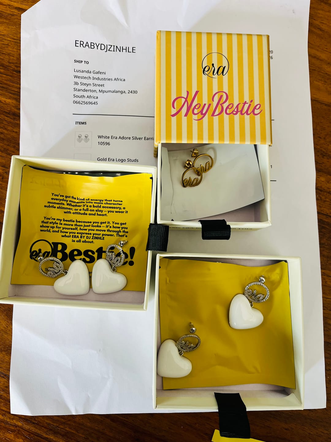 Customer photo review of White Era Adore Silver Earrings