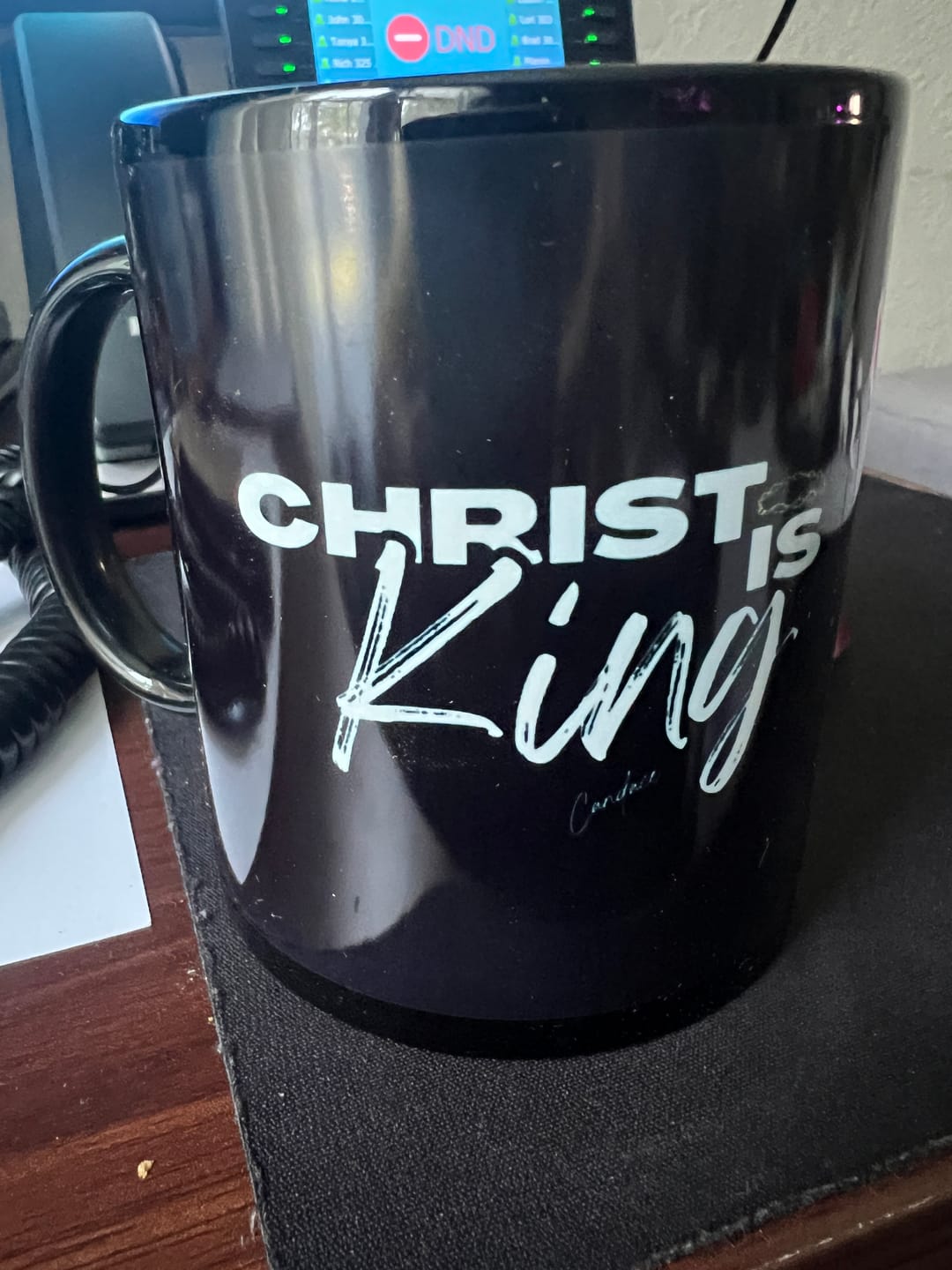 Customer photo review of Christ is King Mug