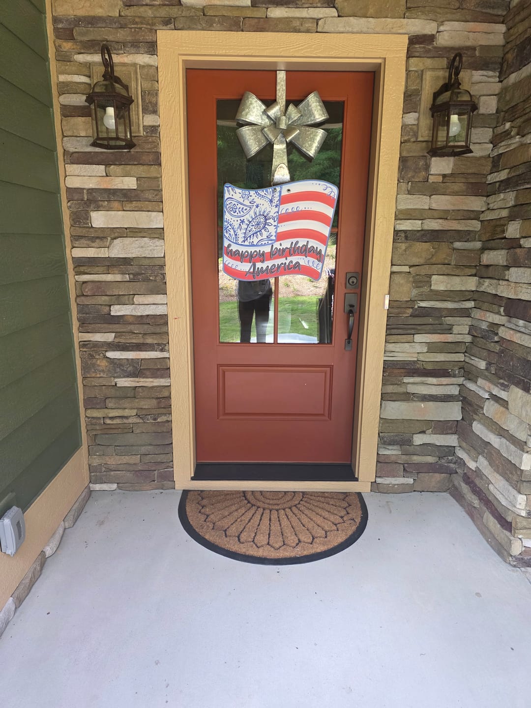 Customer photo review of Chinoiserie American Flag Door Hanger