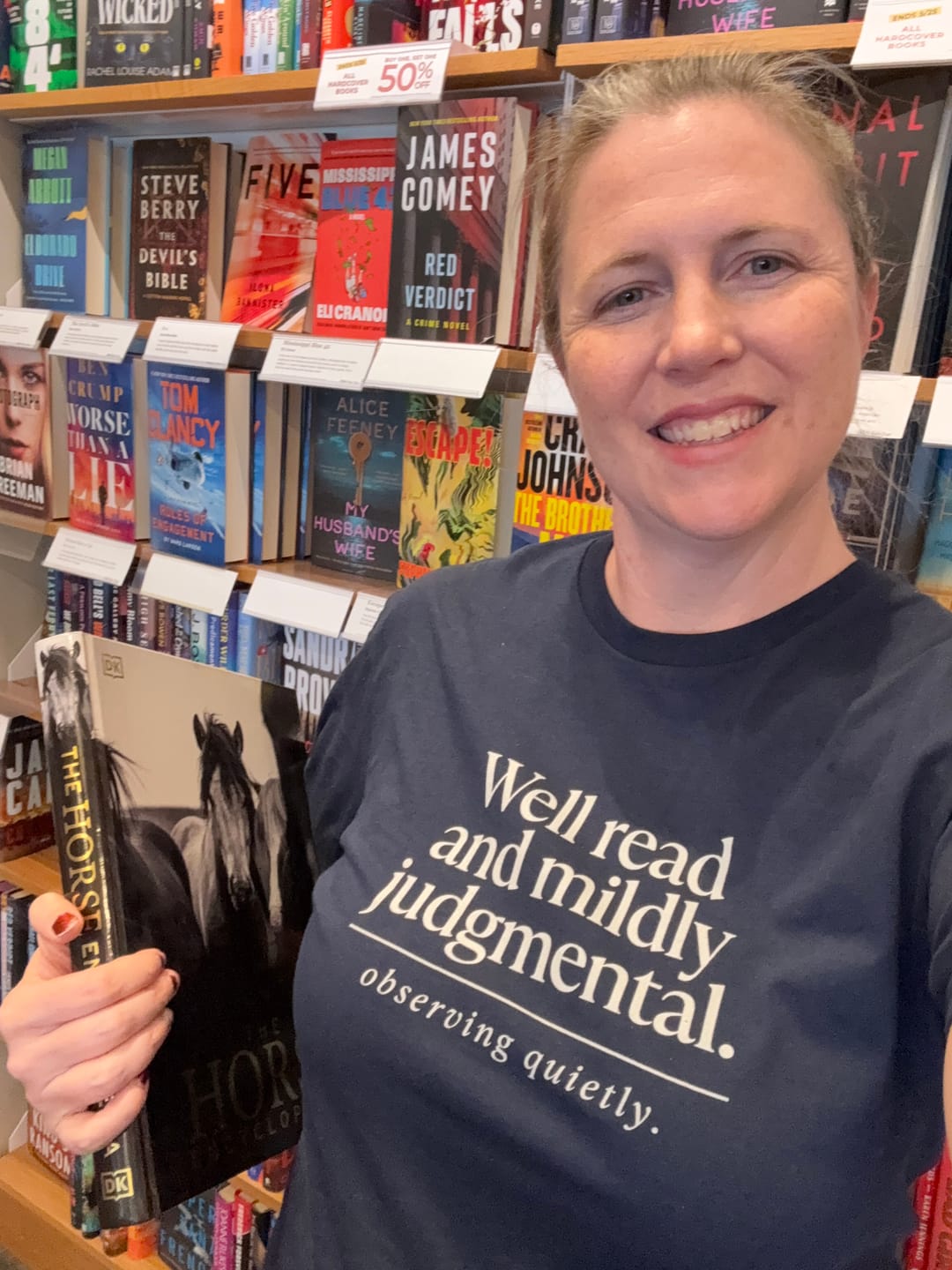 Customer photo review of Well Read and Mildly Judgmental T-Shirt