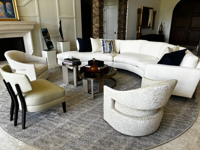 Customer photo review of Grey and Spotted Teal Pillow Cover