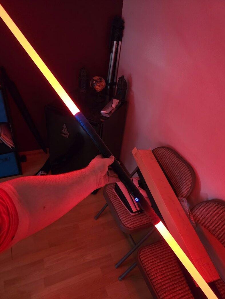 Customer photo review of Ravager Twin Lightsabers – Buy 1 Get 1 Free