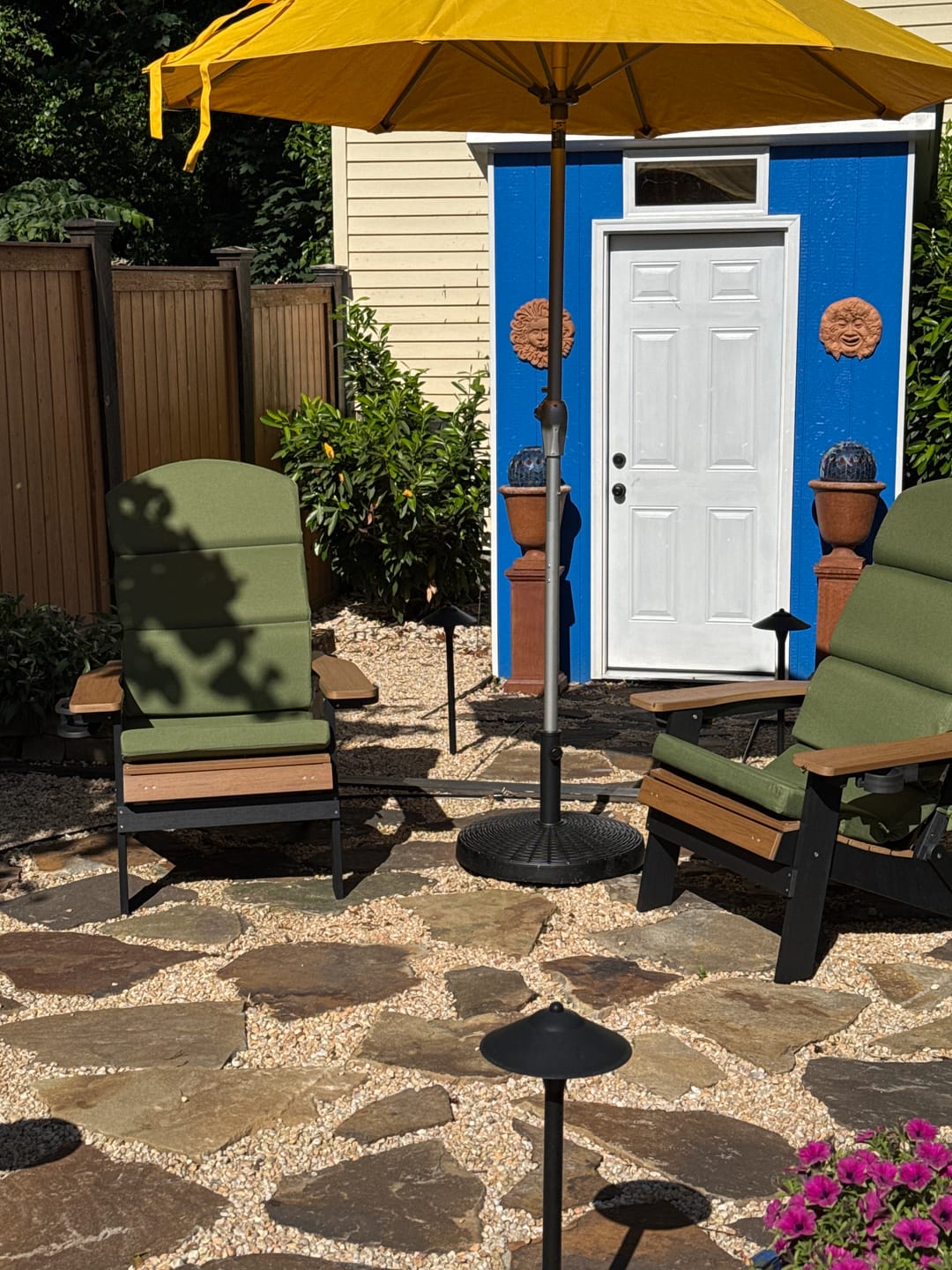 Customer photo review of Folding Adirondack Chair with Built in Footrest & Cup/Wine Holders King Size