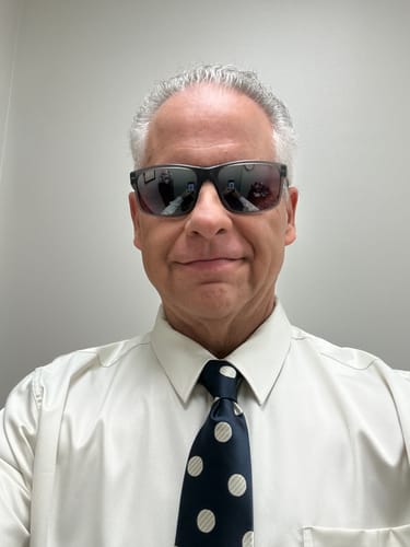 Customer photo review of Ties2you Navy Blue Tie for Men Polka Dot Silk Necktie Pocket Square Cufflinks Set