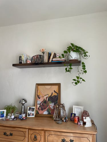 Customer photo review of Rustic Floating Shelves