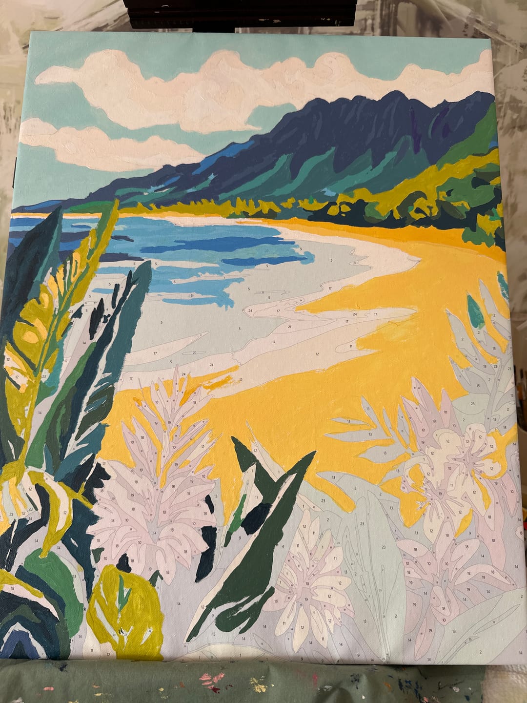 Customer photo review of Colorful Beach Landscape | Paint by Numbers