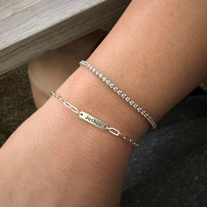 Customer photo review of Custom Name Bar Bracelet