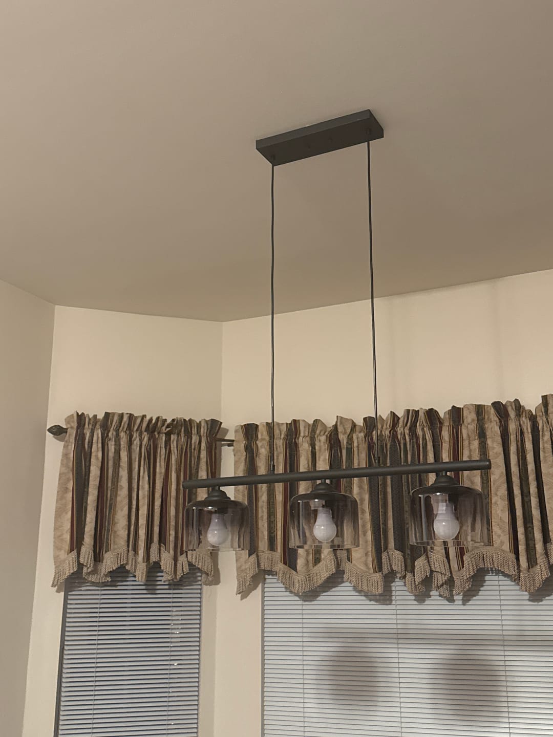 Customer photo review of Contemporary 3-Light Gradual Smoked Glass Island Chandelier