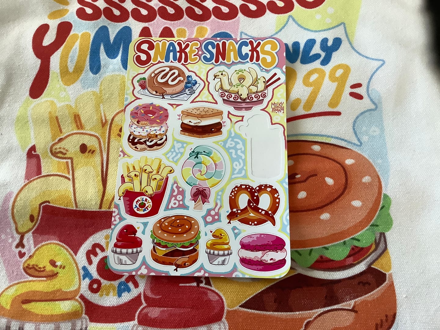 Customer photo review of Snake Snacks Sticker Sheet