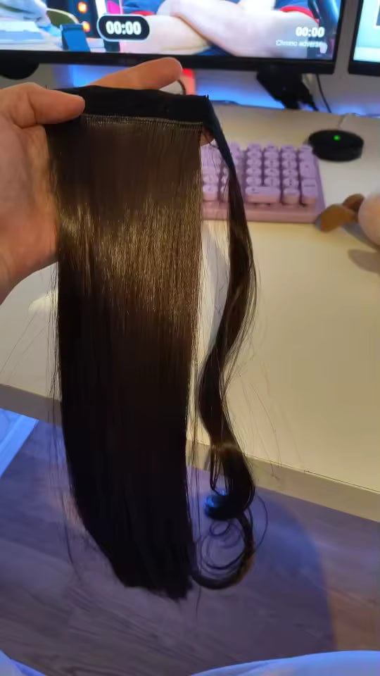 Customer photo review of Remy Ponytail Extension – Glatt