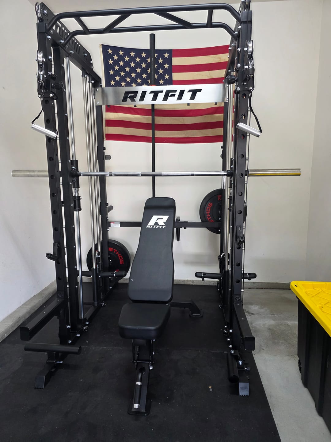 Customer photo review of RitFit M1 PRO Multi-Functional Smith Machine with Cable Crossover System and Squat Rack for Home Gym