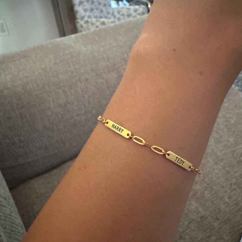 Customer photo review of Custom Name Bar Bracelet