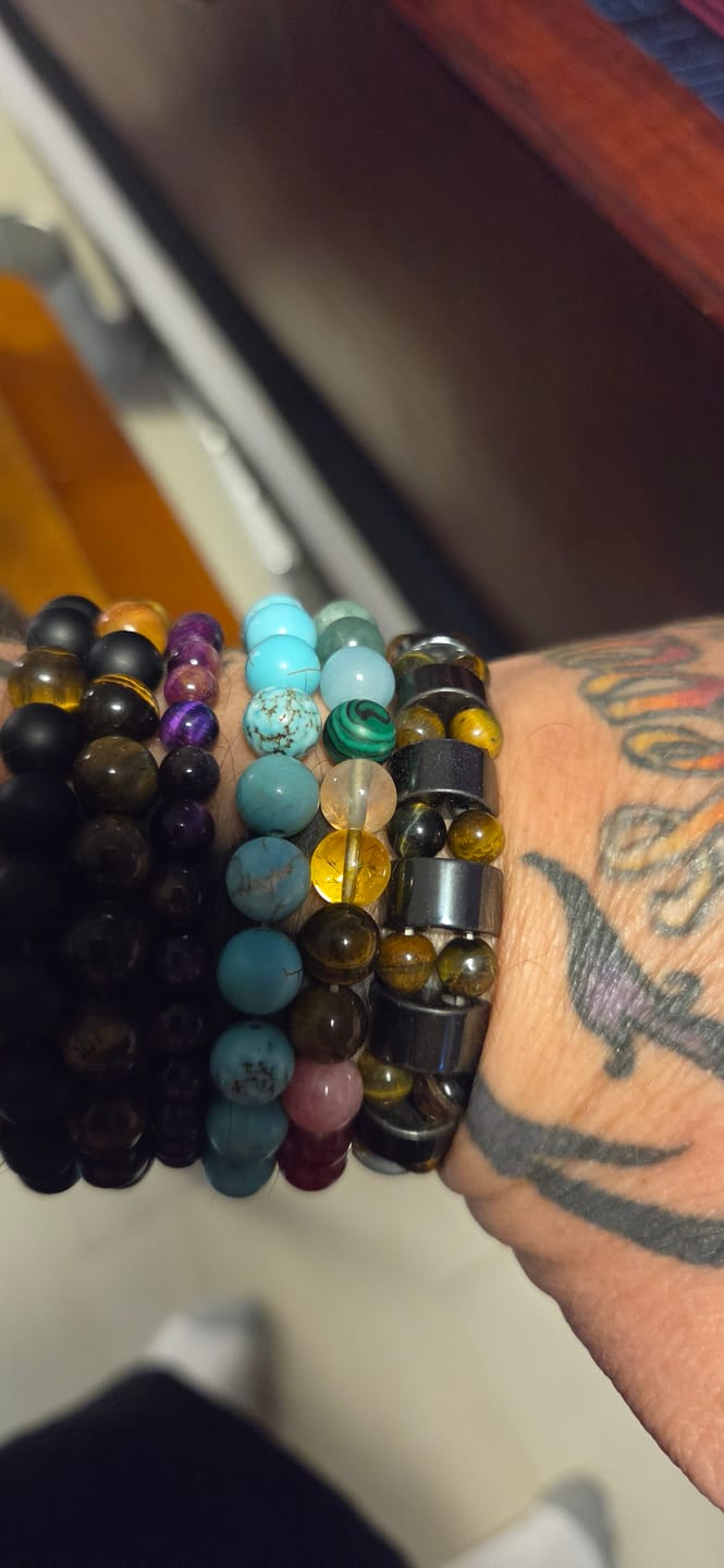 Customer photo review of Space Orbiter Tiger's Eye Hematite Bracelet