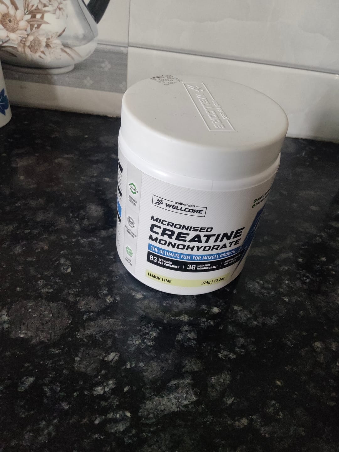 Customer photo review of Wellcore - Pure Micronised Creatine Monohydrate | Lemon Lime (374g, 83 servings)