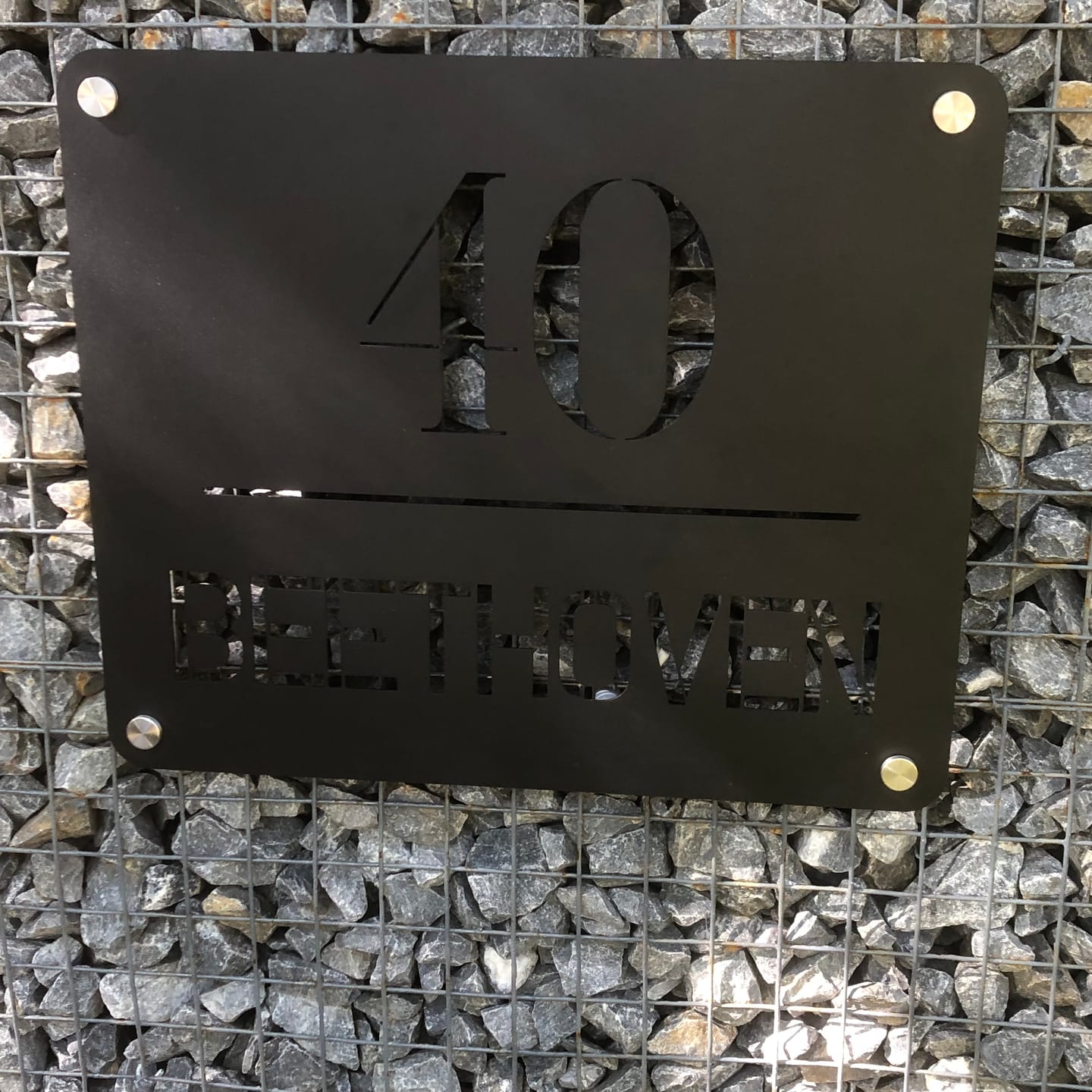 Customer photo review of HOUSE NUMBER PLATE DESIGN 2 METAL WALL ART
