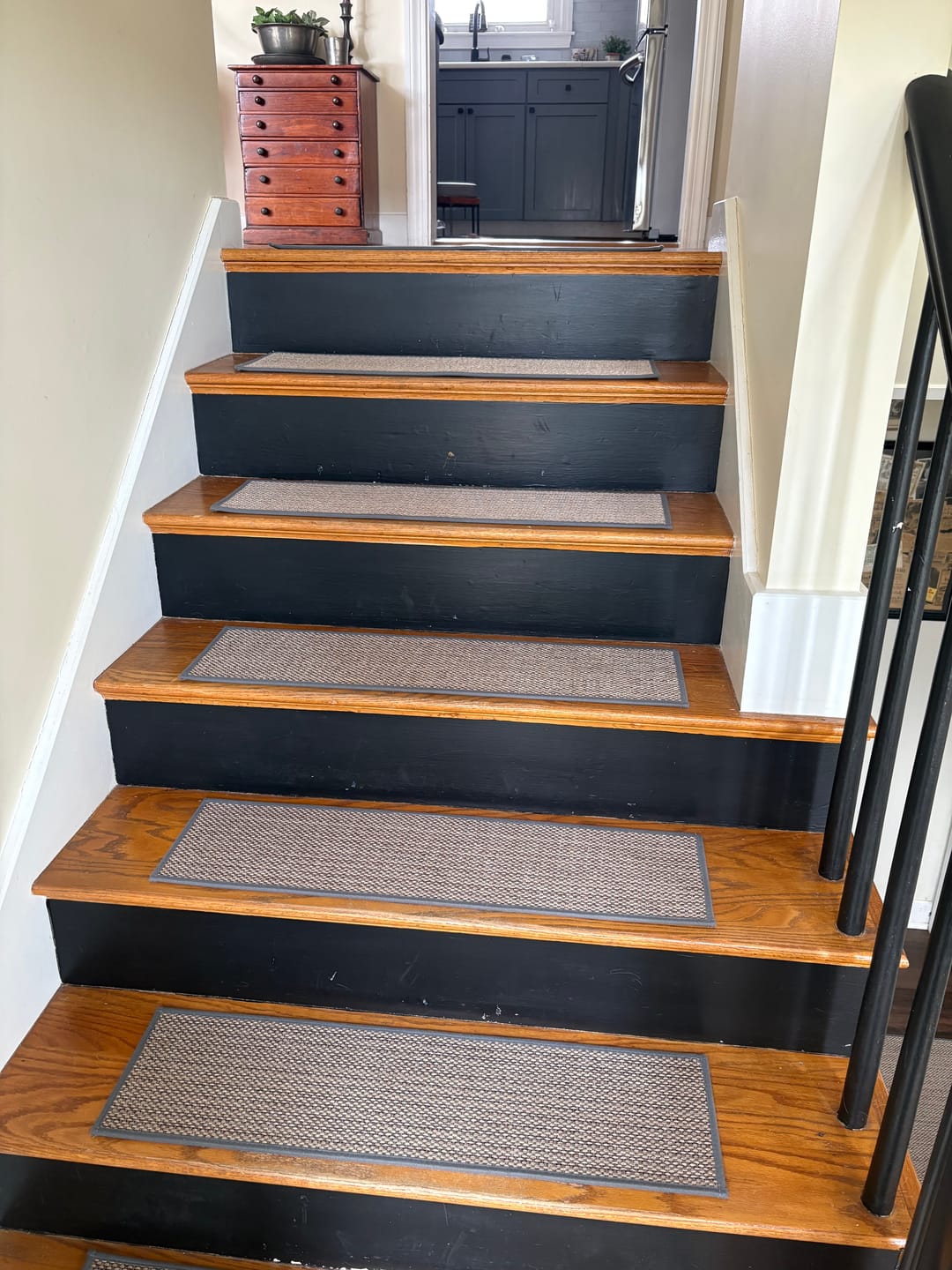 Customer photo review of Woven Non-Slip Stair Treads - Gray/Brown