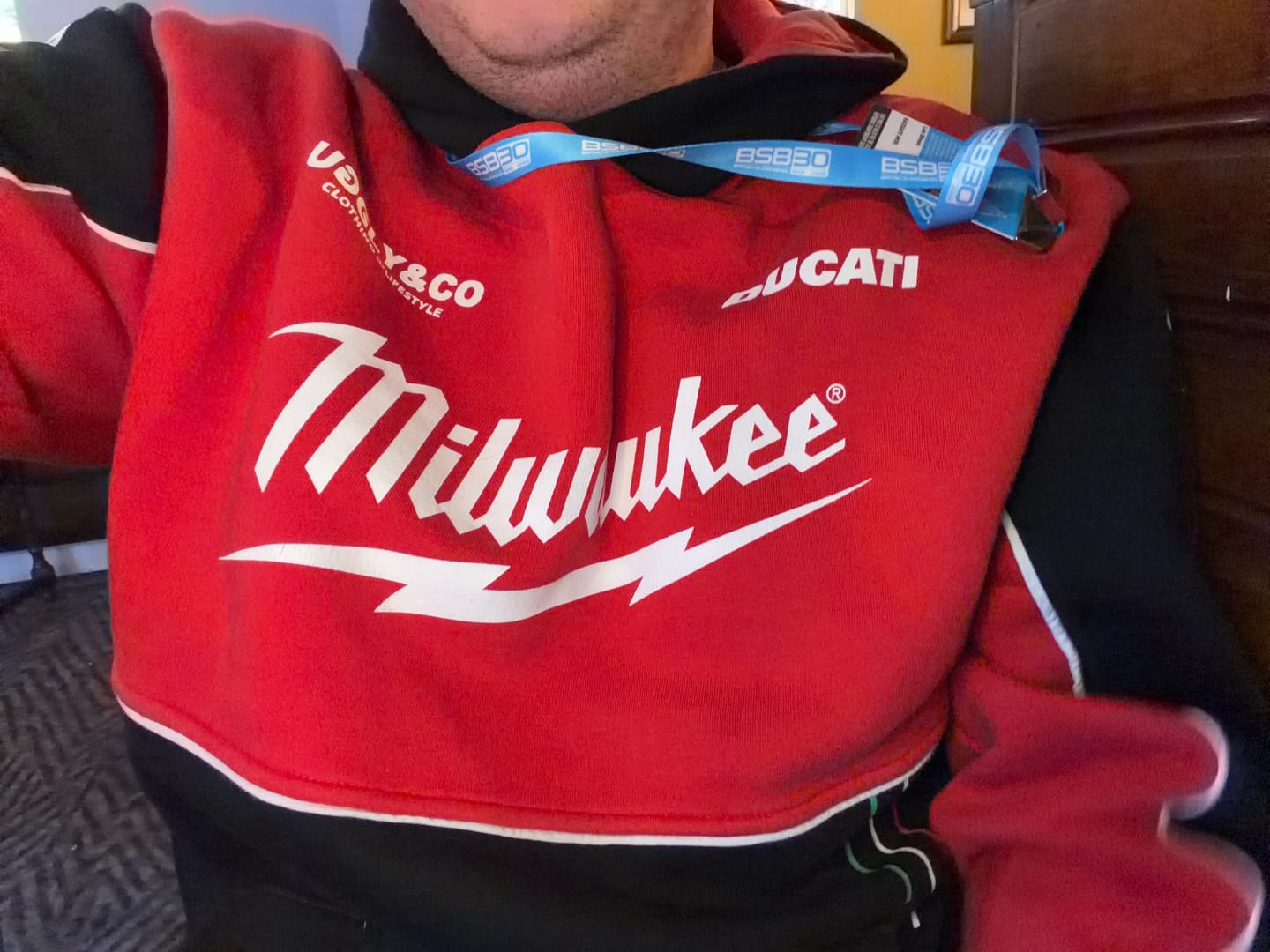 Customer photo review of Milwaukee Tools x Ducati Hoodie [Team Wear]