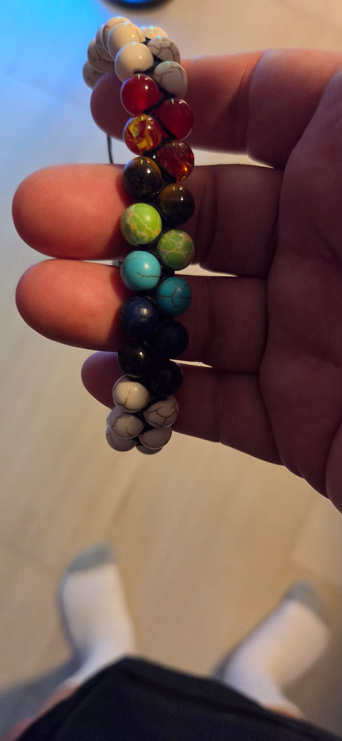 Customer photo review of Celestial Howlite 7 Chakras Bracelet