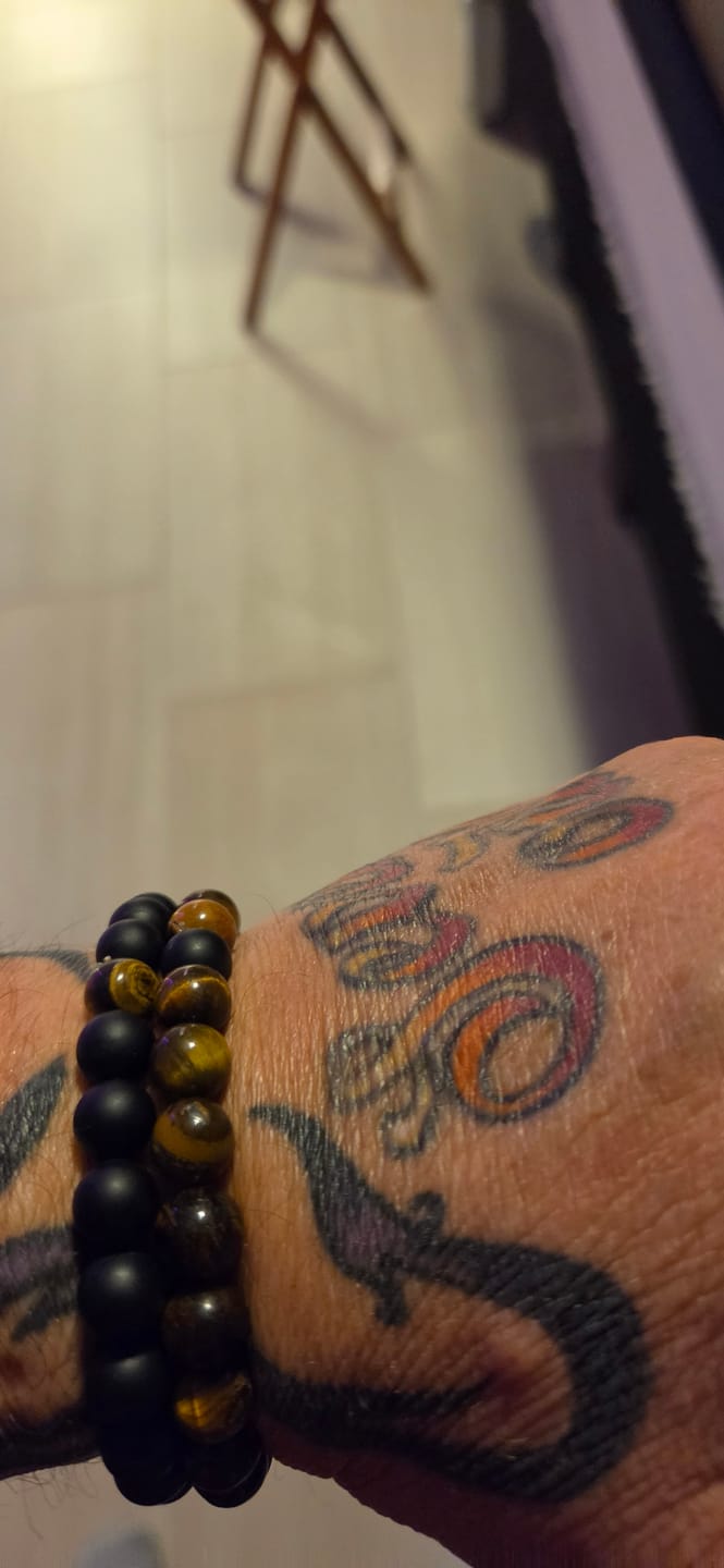 Customer photo review of Opposites Tiger's Eye Onyx Bracelets Set