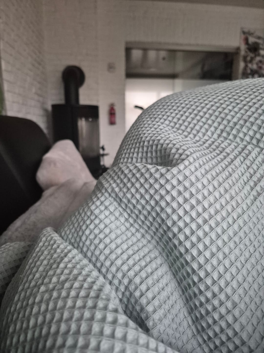 Customer photo review of Kuscheldecke "Vollkommen" Mint · Sandweiß