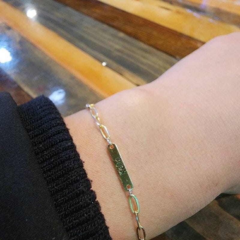 Customer photo review of Custom Name Bar Bracelet