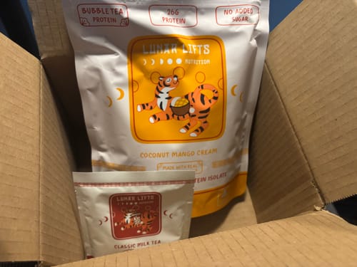 Customer photo review of Coconut Mango Cream Whey Protein