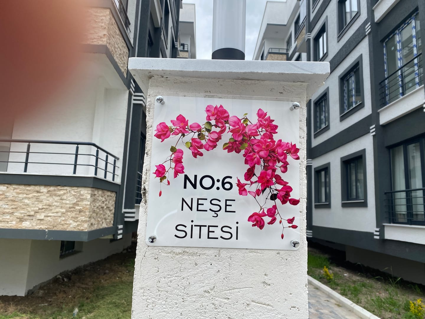 Customer photo review of Kişiye Özel Begonvil Çiçekli Kapı İsimliği