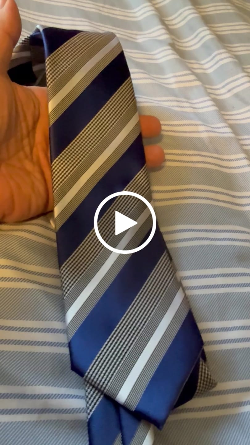 Customer video review of Ties2you Gold Striped Tie Mens Business Silk Necktie Pocket Square Cufflinks Set