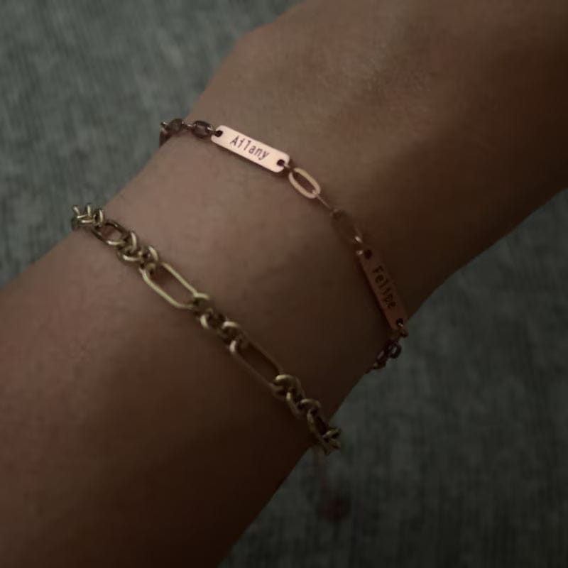 Customer photo review of Custom Name Bar Bracelet