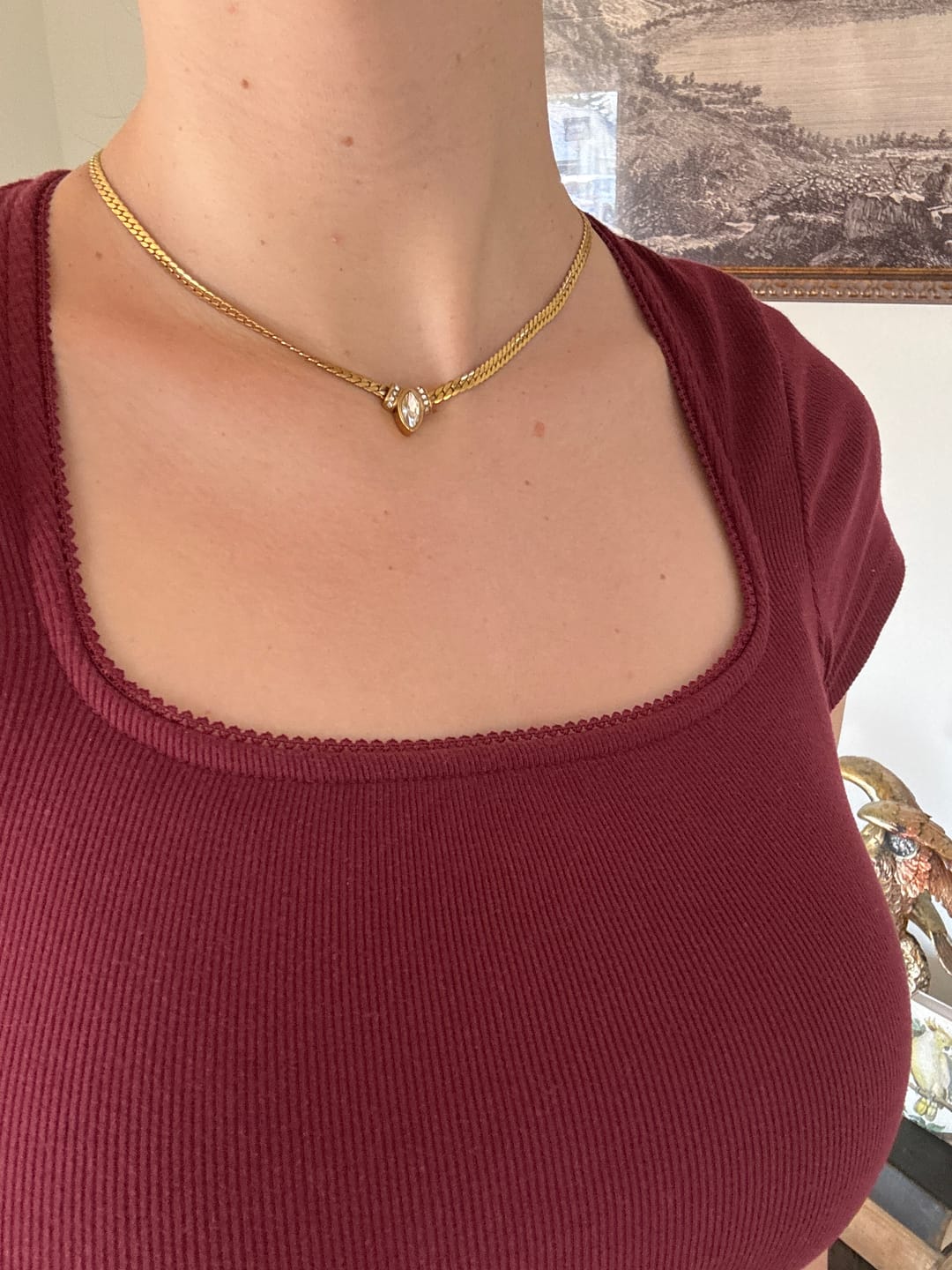 Customer photo review of Meredith Marquise Necklace
