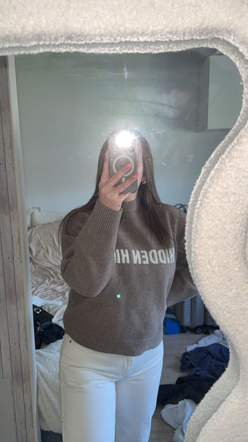 Customer photo review of KNIT SWEATER TAUPE