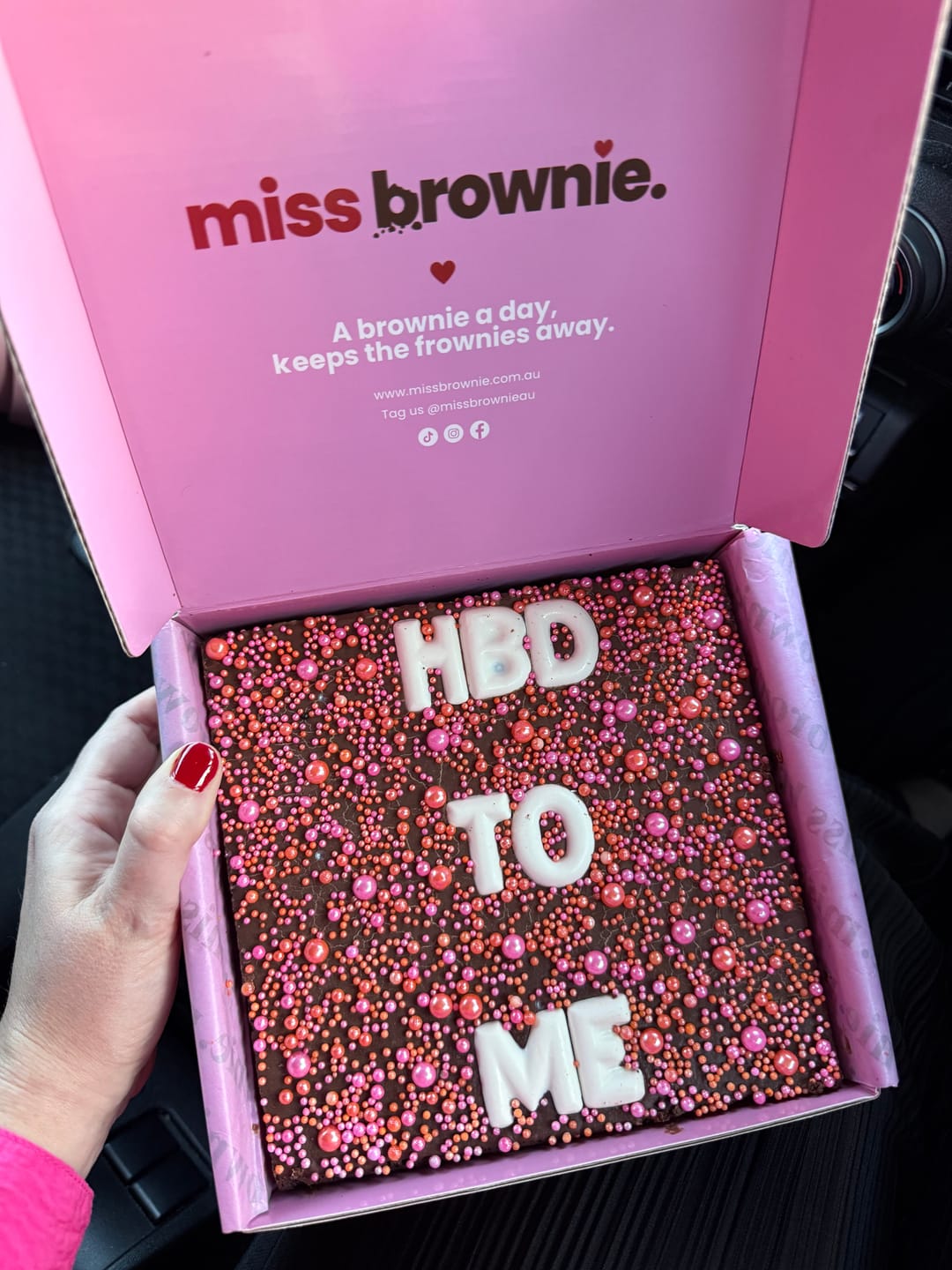Customer photo review of Birthday Brownie · Mini