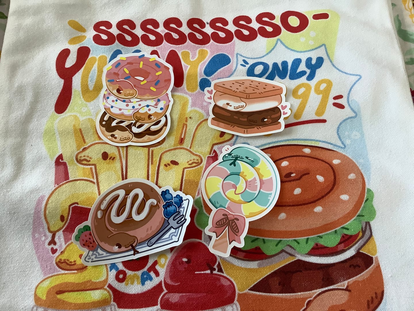 Customer photo review of Sweet Snake Snack Sticker Set