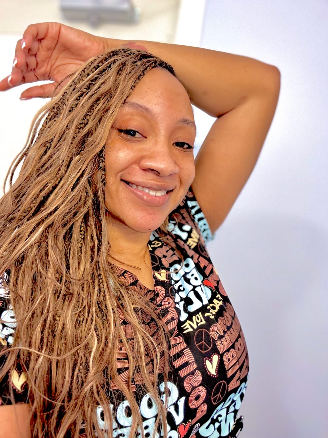 Customer photo review of #4/#27/#30 Mix Color Blend Body Wave Bulk Human Braiding Hair