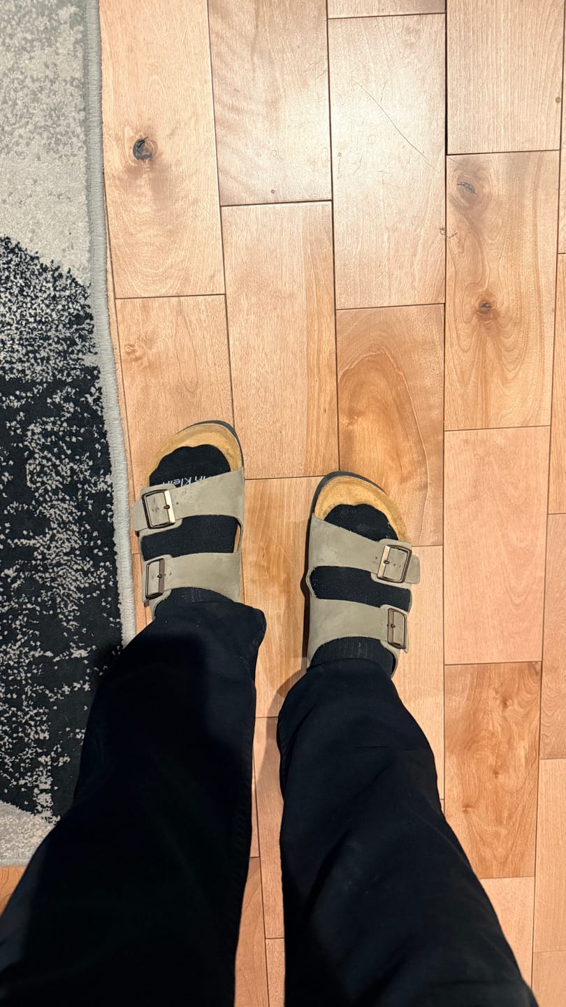 Customer photo review of Barna Two-Strap Sandal in Khaki