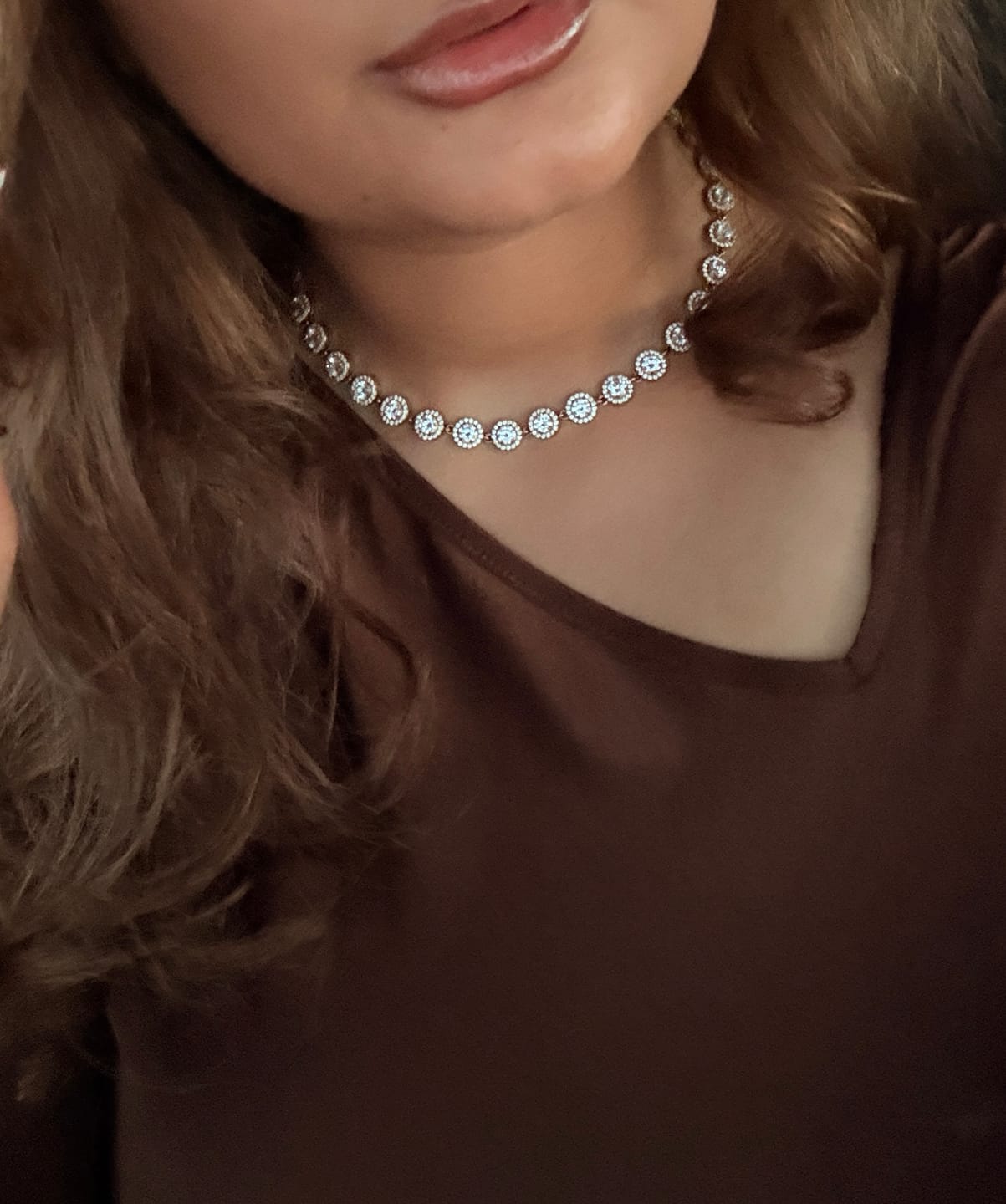 Customer photo review of Crystal Elegance Kette 14K Vergoldet