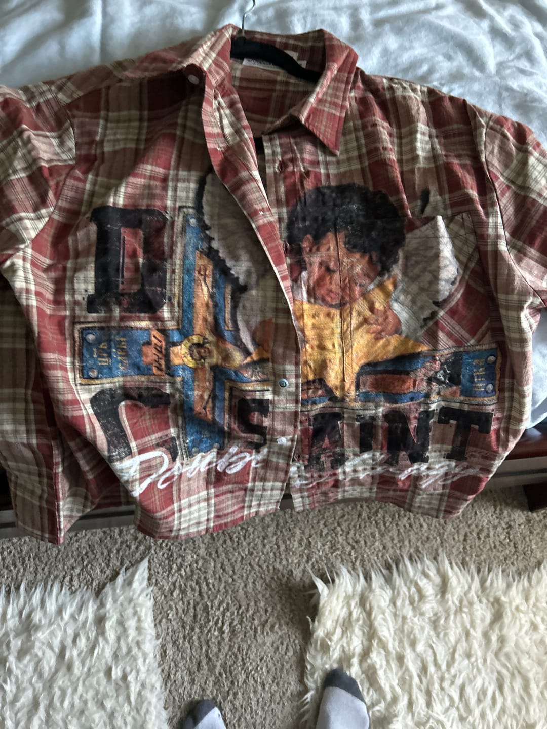 Customer photo review of L.A. Grunge Cracked Cherub Shirt-427