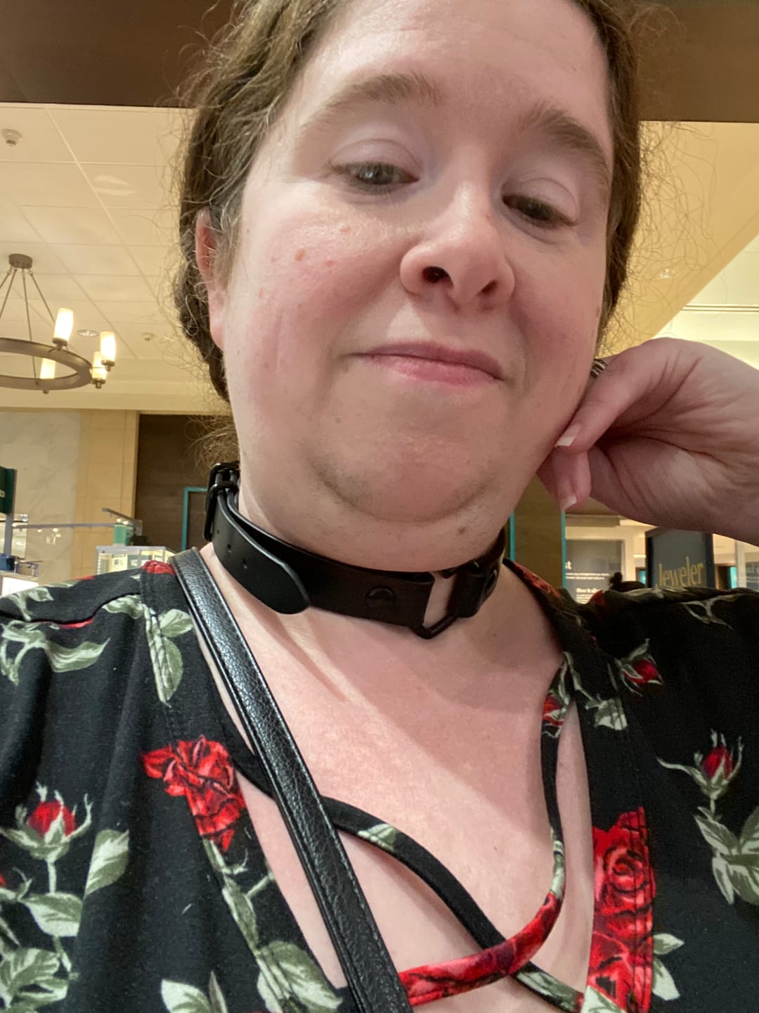 Customer photo review of Luxe Chain( 3 in 1 Convertible Leather Bracelet, Handcuffs & Choker Necklace) ( Black Leather with Heart)
