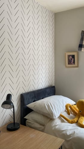 Customer photo review of Livia - Monochrome Herringbone Wallpaper