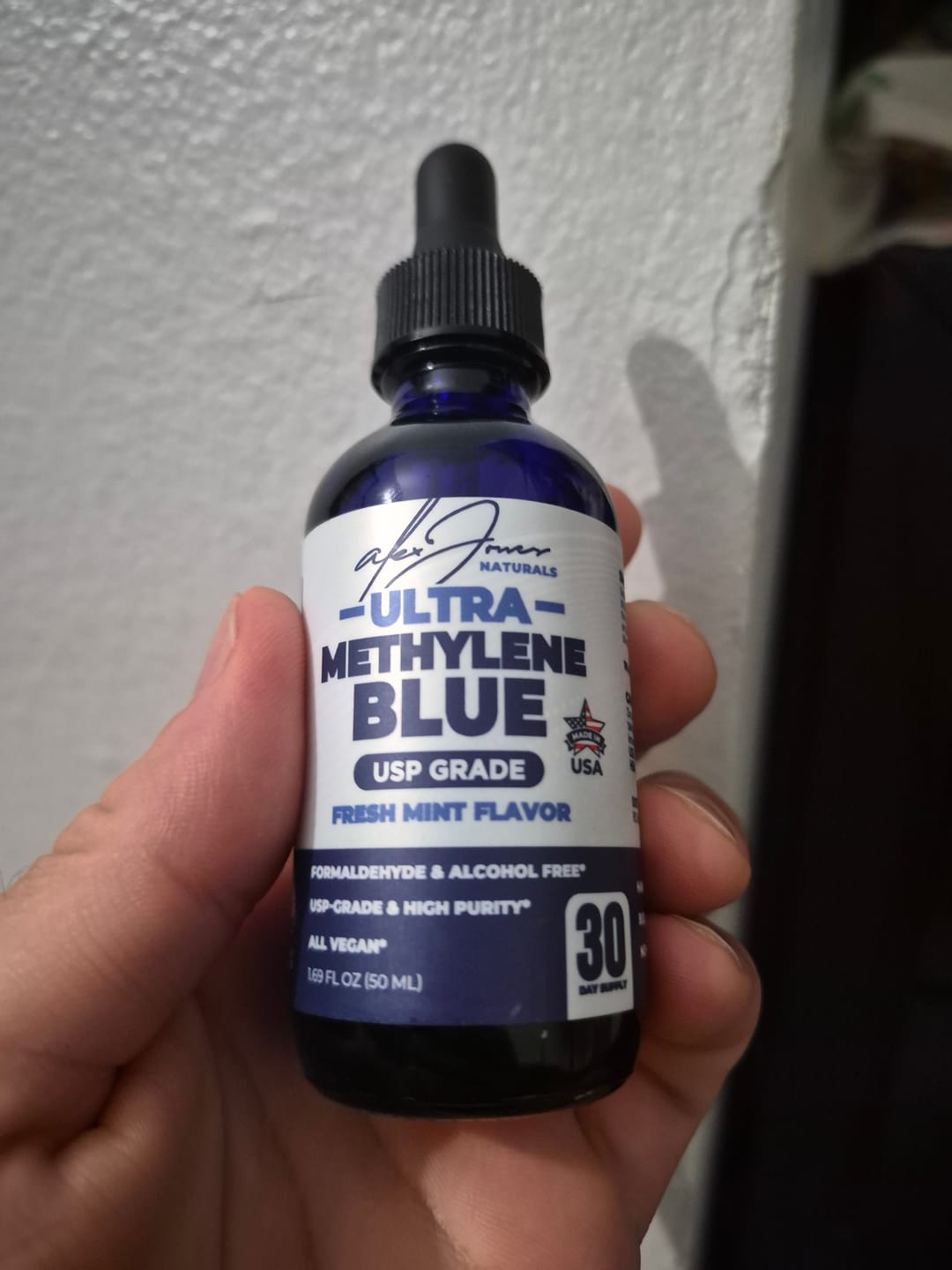 Customer photo review of Ultra Methylene Blue - Fresh Mint Flavor (50mL) (30 Servings)