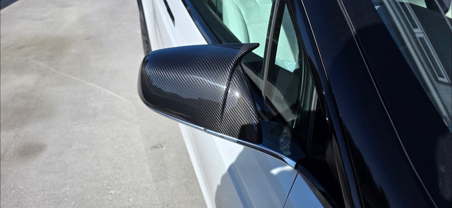 Customer photo review of [Real Carbon Fiber] GT Style Rear View Mirrors Cover Cap for Tesla Model X 2015-2020